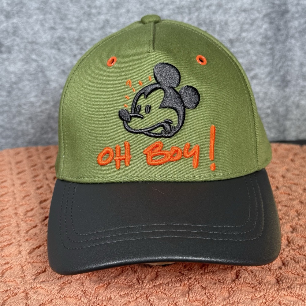 Disney Baseball Cap Mens OS Mickey Oh Boy Bret Iwan Cotton Green Solid